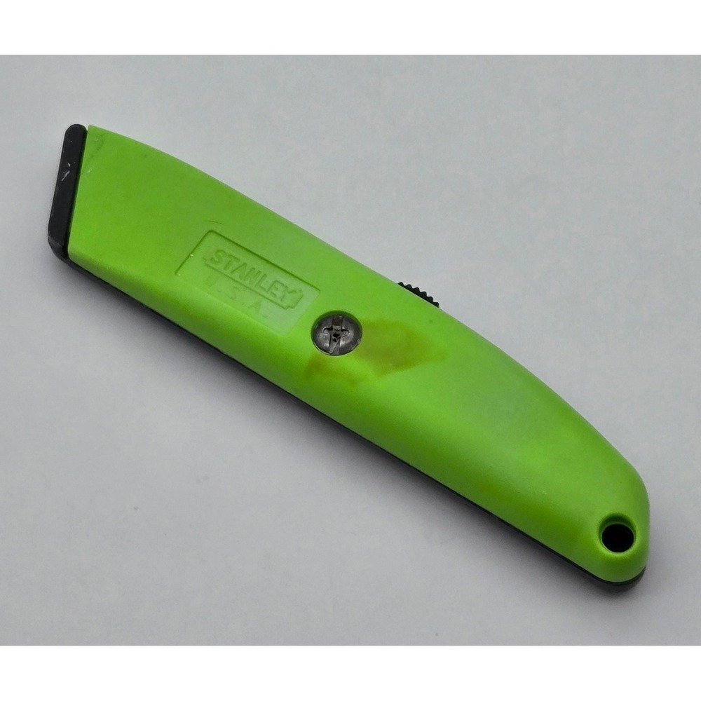Stanley Utility Knife Retractable Box Cutter USA Neon Green Black Hand Tool